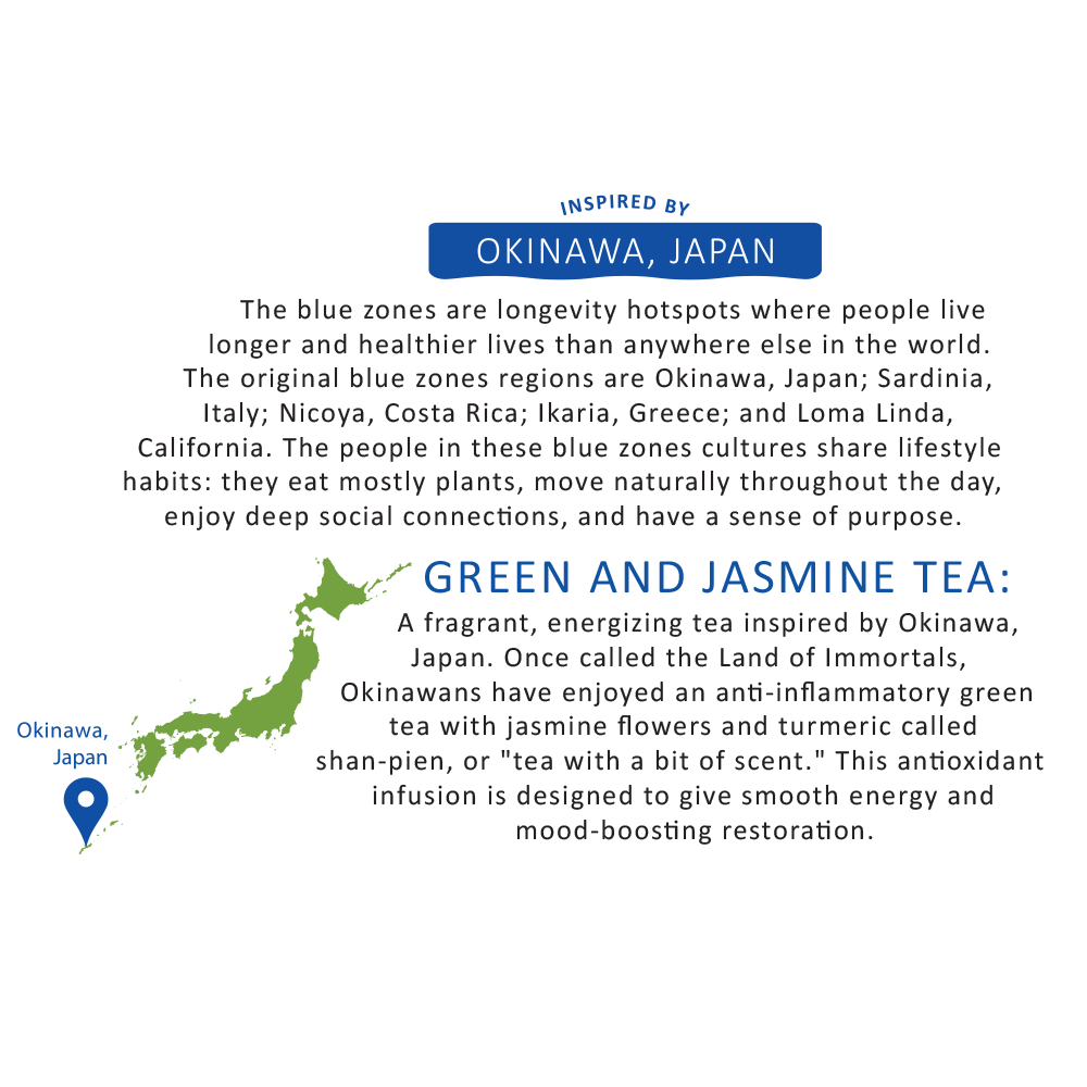 128oz Blue Zones Unsweetened Green & Jasmine Tea