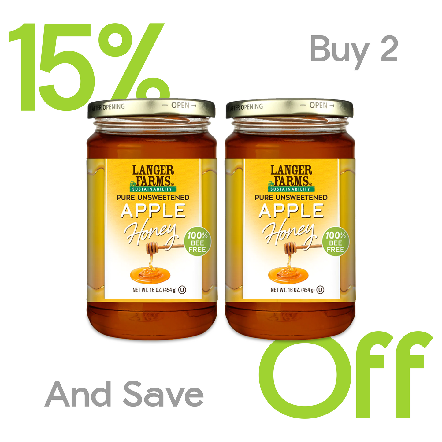 Langer Farms Apple Honey 16oz, Vegan Honey Alternative