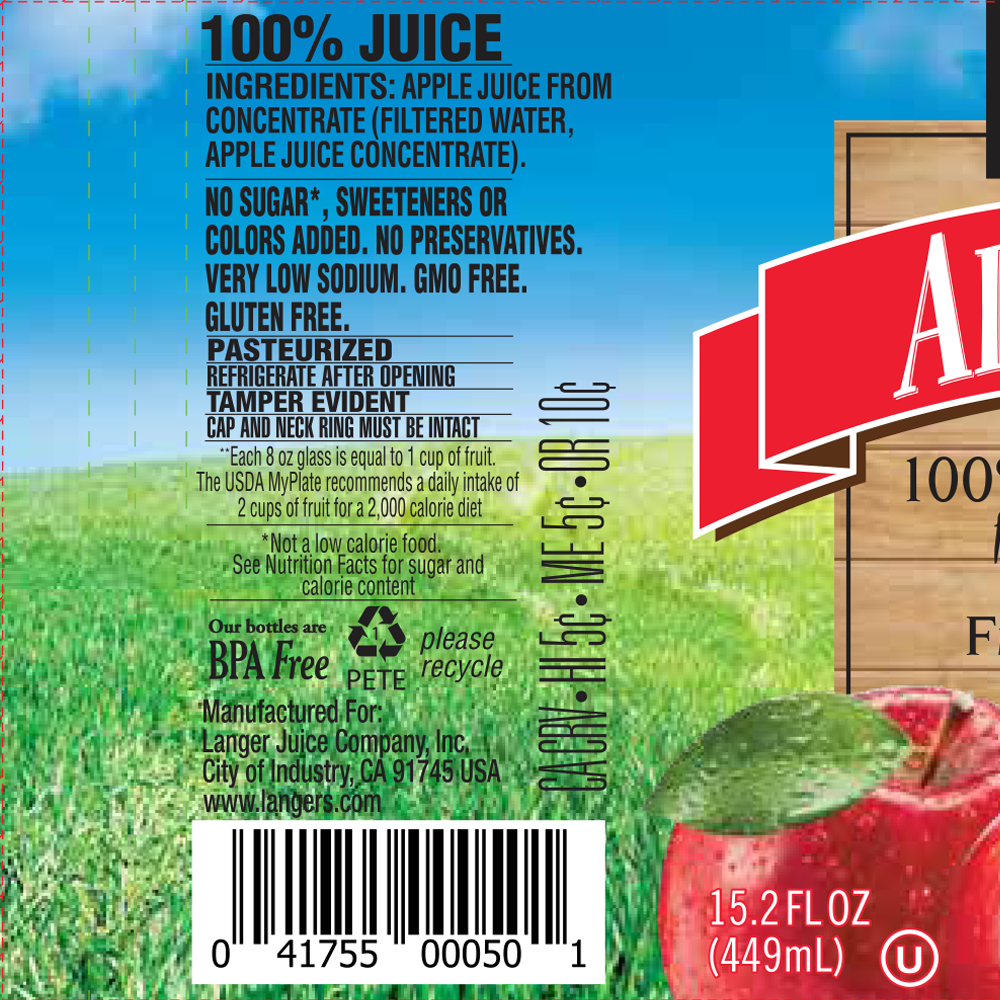 12pk 15.2oz 100% Apple Juice