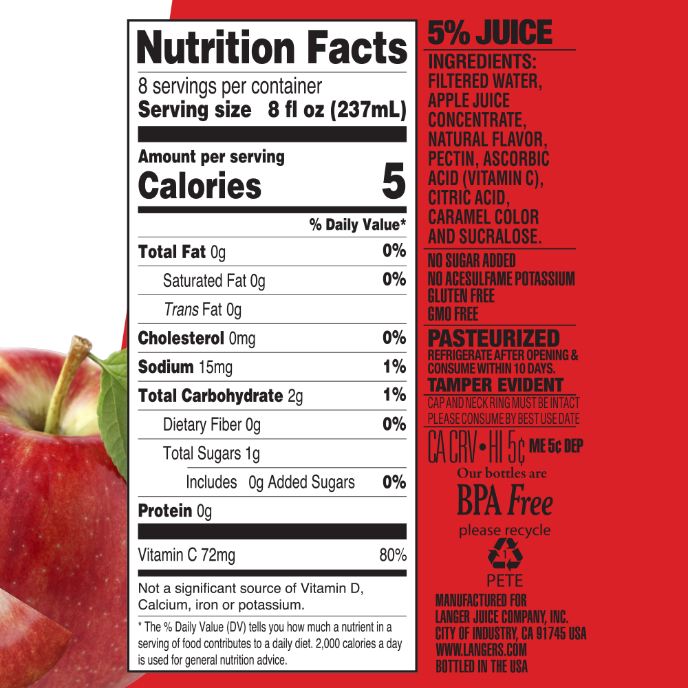 Apple juice calorie deals
