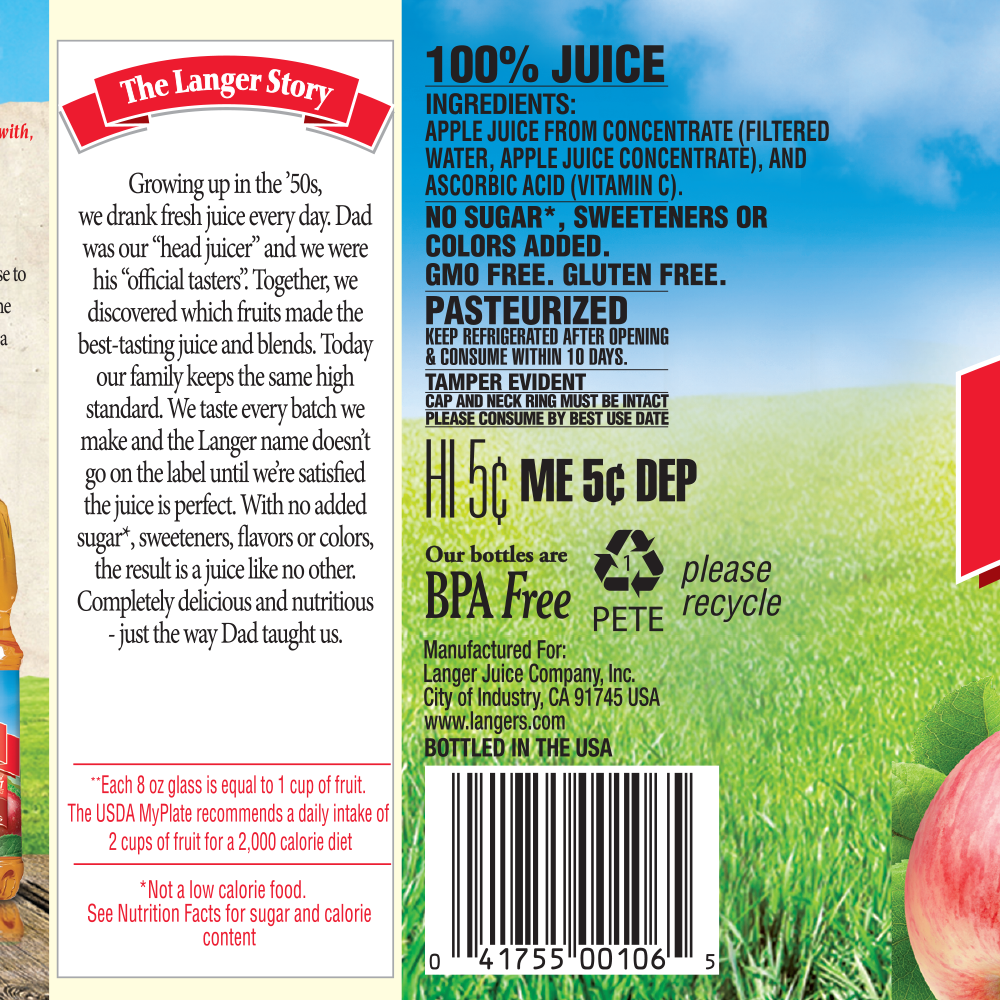 64oz Organic Apple Juice – Langer Juice Company