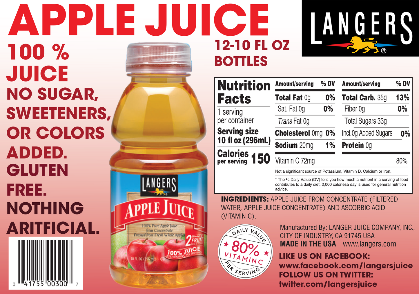 12pk 10oz Apple Juice