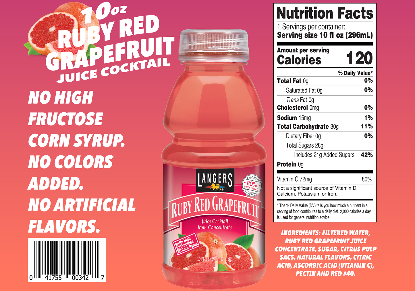 12pk 10oz Ruby Red Grapefruit