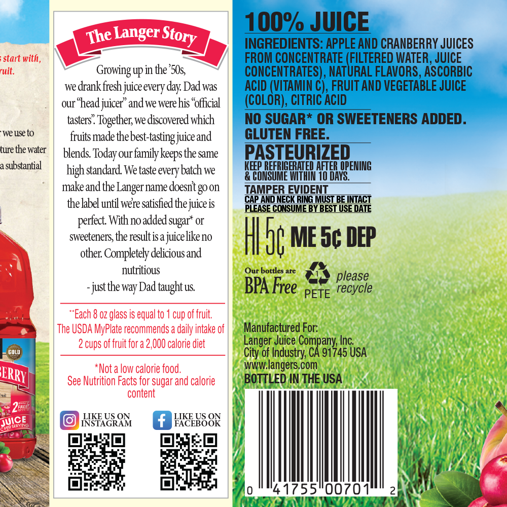 64oz 100% Apple Cranberry
