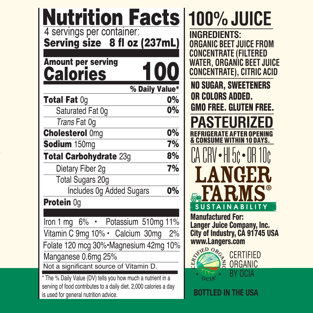 32oz Langer Farms Organic All Beet