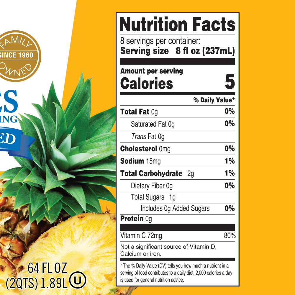 5 Calories Pineapple Langer Juice Company