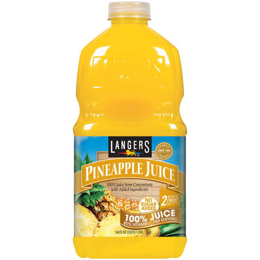 Natural 100% Pineapple Juice from the Langers Family made with Sweet Gold Tropical Pineapples