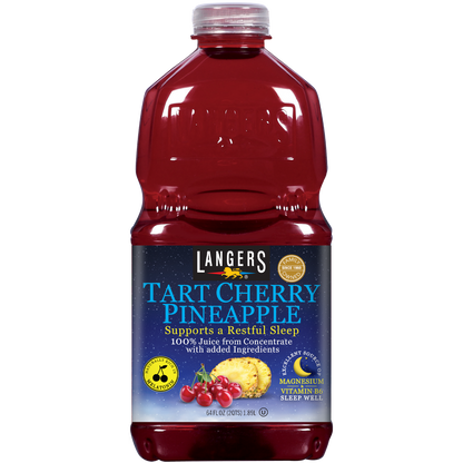 Tart Cherry Pineapple 100% Juice, 64oz, Support a Restful Sleep with Magnesium and B6, Sleepy Girl Mocktail ready to drink