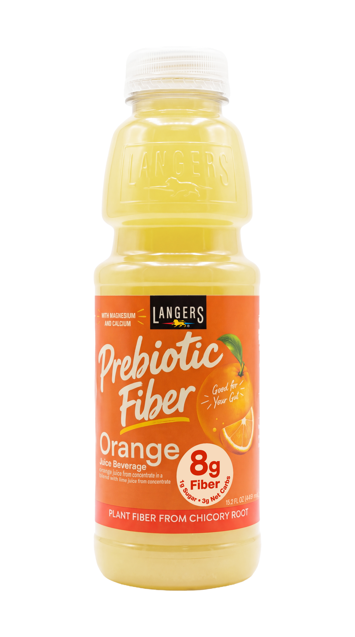 12pk 15.2oz Prebiotic Fiber Orange Juice Beverage with Chicory Root Fiber, Calcium and Magnesium