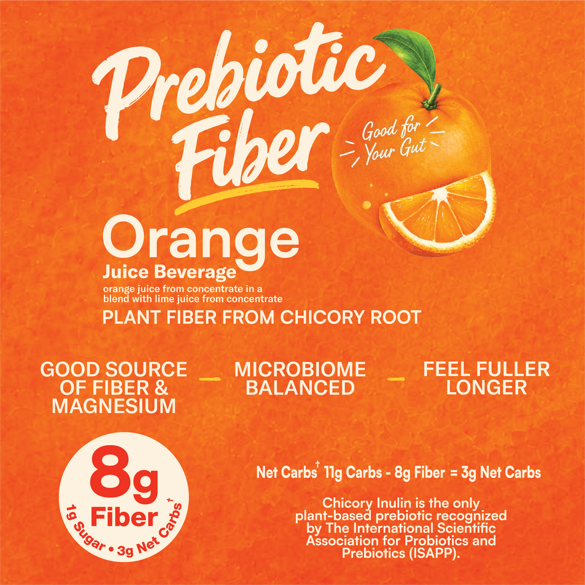 12pk 15.2oz Prebiotic Fiber Orange Juice Beverage with Chicory Root Fiber, Calcium and Magnesium