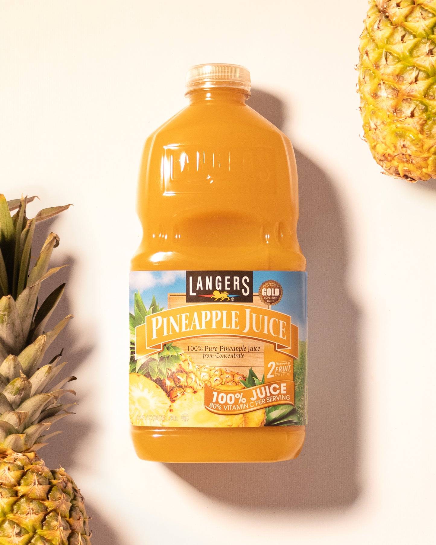 Natural 100% Pineapple Juice from the Langers Family made with Sweet Gold Tropical Pineapples