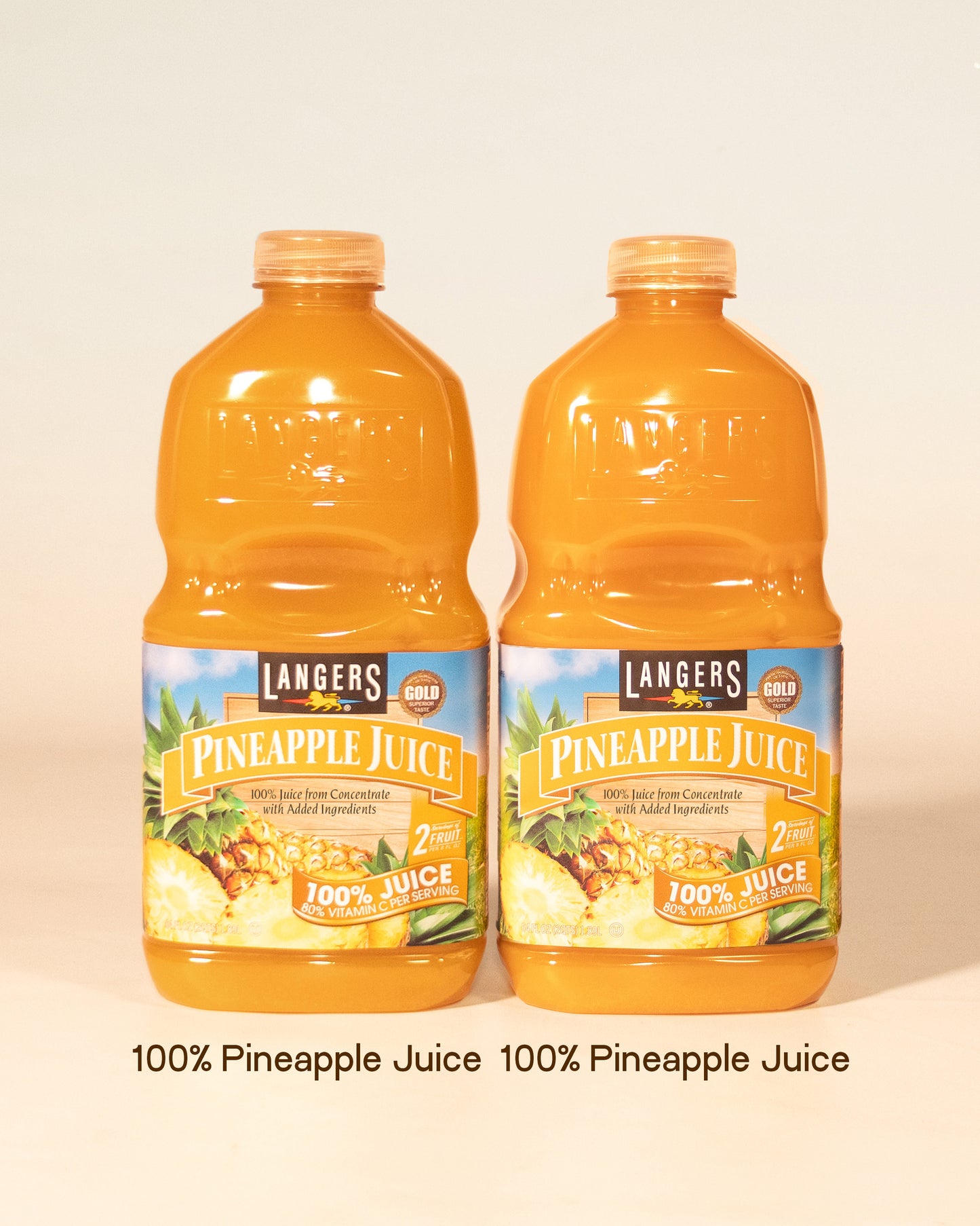 Natural 100% Pineapple Juice from the Langers Family made with Sweet Gold Tropical Pineapples