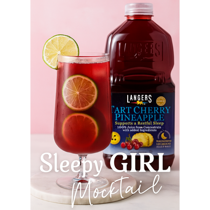 Tart Cherry Pineapple 100% Juice, 64oz, Support a Restful Sleep with Magnesium and B6, Sleepy Girl Mocktail ready to drink