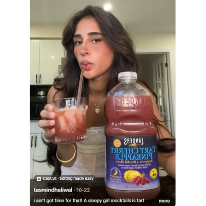 Tart Cherry Pineapple 100% Juice, 64oz, Support a Restful Sleep with Magnesium and B6, Sleepy Girl Mocktail ready to drink