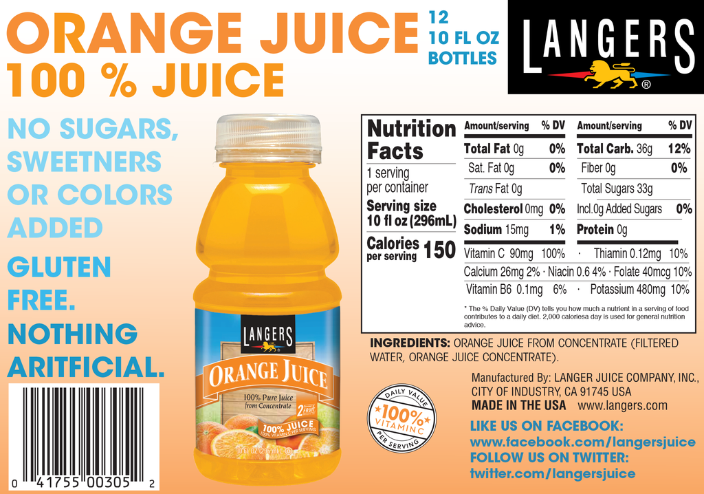 Langers new arrivals orange juice