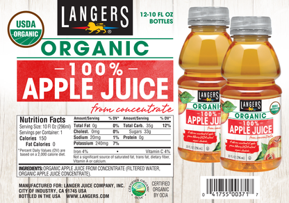 12pk 10oz Organic Apple Juice