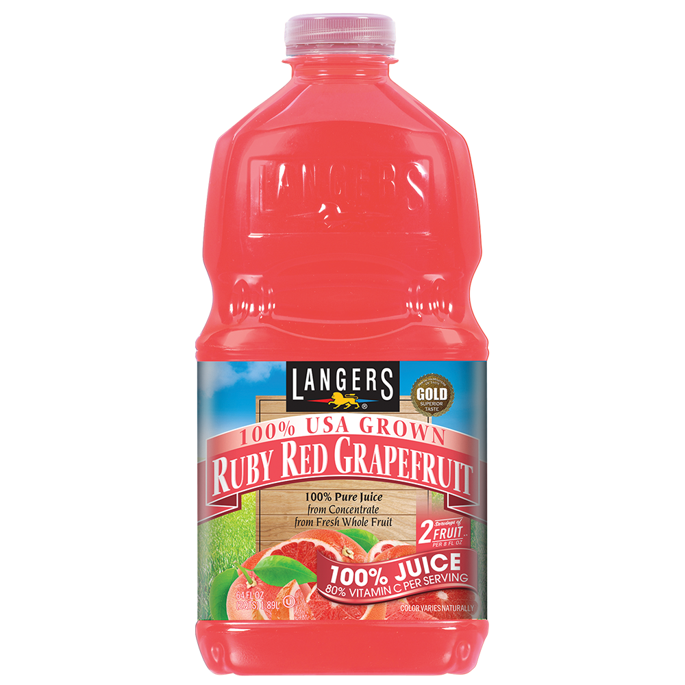Ruby Grapefruit Rots 64oz 100% Ruby Red Grapefruit – Langer Juice Company