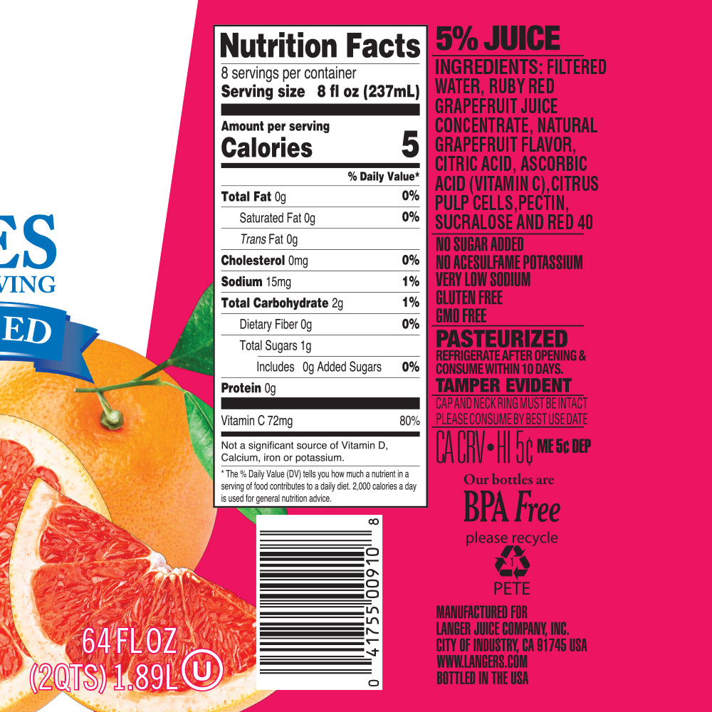 64oz 5 Calories Ruby Red