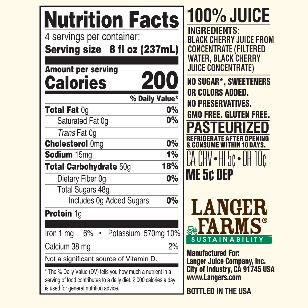 32oz Langer Farms All Black Cherry