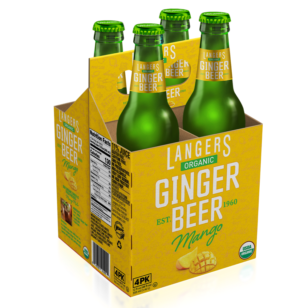 4pk 12oz Organic Ginger Beer Mango